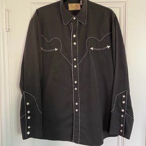 Scully Vintage Black Western Shirt Men's Size Medium